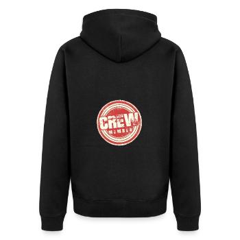 Crew Member - Unisex Premium Organic Zip Hoodie - black - Back - Nico (187cm)