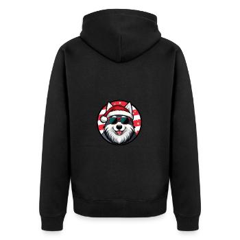 Husky chien Noël cool - Veste à capuche bio Premium Unisexe - noir - Dos - Nico (187cm)
