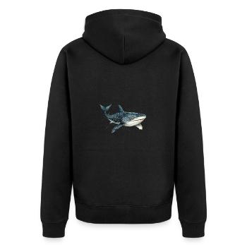 Requin-baleine - Veste à capuche bio Premium Unisexe - noir - Dos - Nico (187cm)