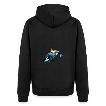 Cute Orca Design - Épaulard amusant pour les enfants, - Veste à capuche bio Premium Unisexe - noir - Dos - Nico (187cm)