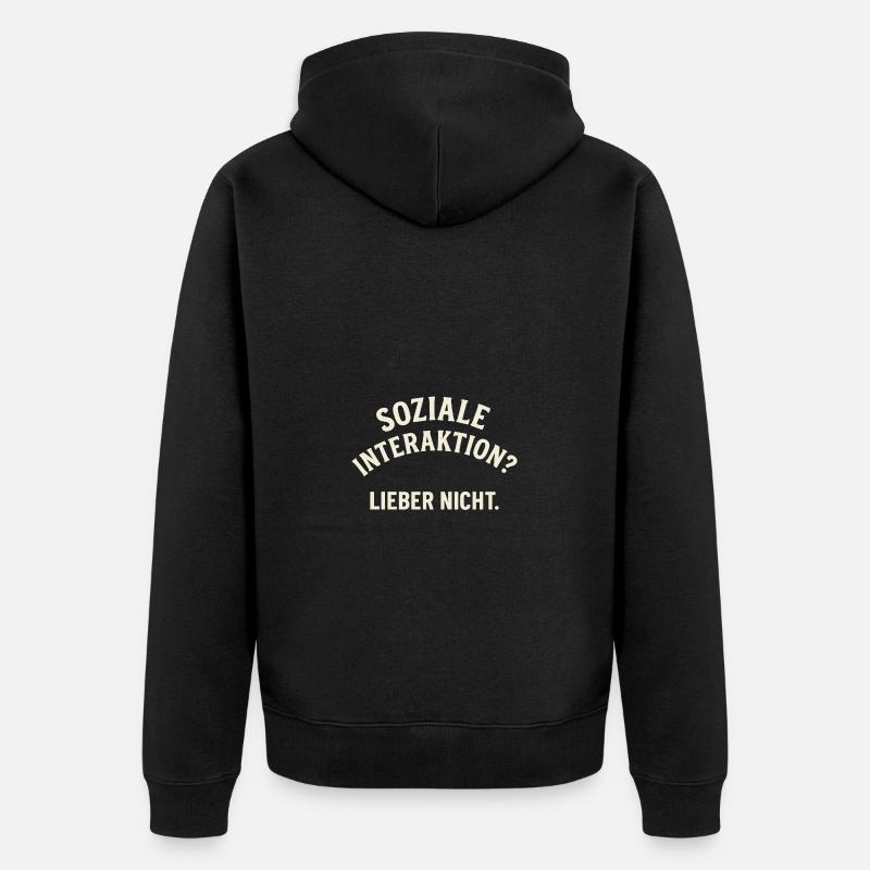 Interaction sociale – Non merci ! - Veste à capuche bio Premium Unisexe - noir