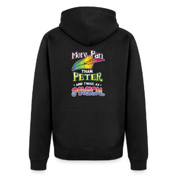 More Than Peter And Twice As Magical LGBT Gift - Unisex Premium Organic Zip Hoodie - black - Back - Nico (187cm)