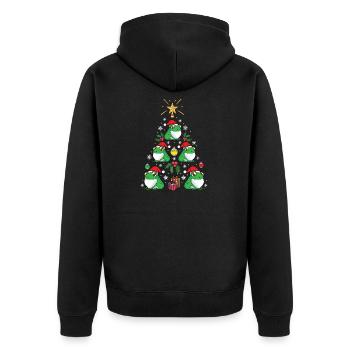 Amoureux des animaux drôle de grenouille arbre de Noël vacances - Veste à capuche bio Premium Unisexe - noir - Dos - Nico (187cm)