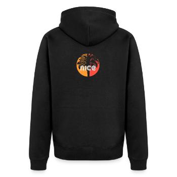 Nice France Artistic Vacation Souvenir Palm Tree - Unisex Premium Organic Zip Hoodie - black - Back - Nico (187cm)