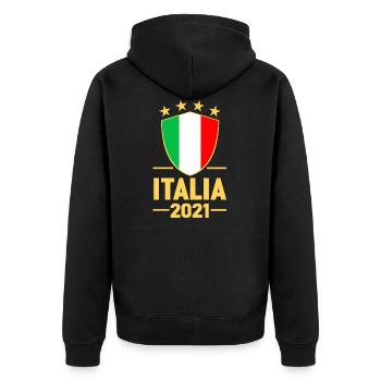 Italie Shirt ITALIA 2021 Fan de football (2020) - Veste à capuche bio Premium Unisexe - noir - Dos - Nico (187cm)