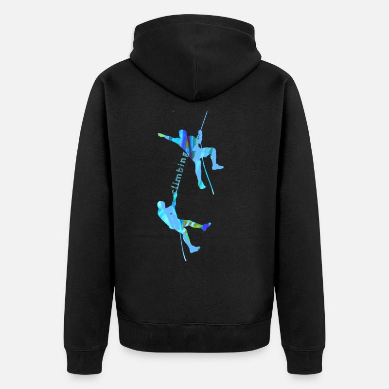 Escalade, escalade, alpinisme, graffiti, coloré - Veste à capuche bio Premium Unisexe - noir