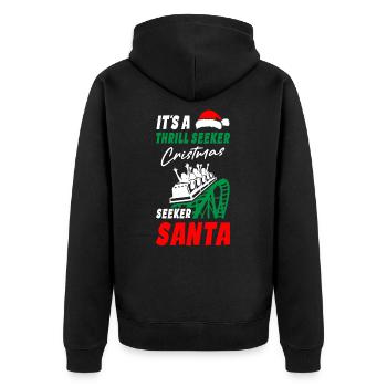 Roller Coaster Christmas - Unisex Premium Organic Zip Hoodie - black - Back - Nico (187cm)