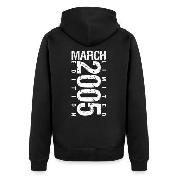 March 2005 March Anniversary March 2005 - Unisex Premium Organic Zip Hoodie - black - Back - Nico (187cm)