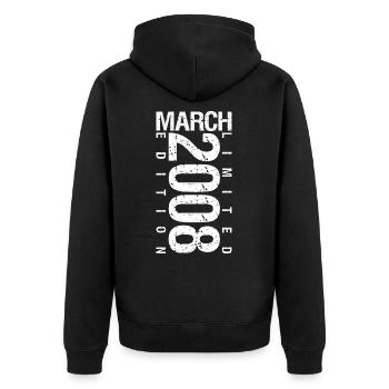 March 2008 March Anniversary March 2008 - Unisex Premium Organic Zip Hoodie - black - Back - Nico (187cm)