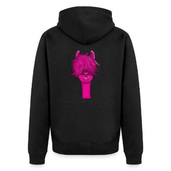 Cadeau animal d'alpaga rose lama lama - Veste à capuche bio Premium Unisexe - noir - Dos - Nico (187cm)