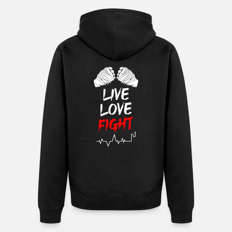 Combat d’amour en direct - Veste à capuche bio Premium Unisexe - noir