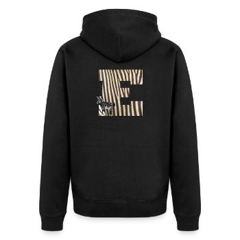zebra e - Unisex Premium Organic Zip Hoodie - black - Back - Nico (187cm)