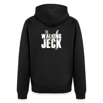 The Walking Jeck HARIZ Karneval Kostuem Koeln - Unisex Premium Bio Zip Hoodie - Schwarz - Hinten - Nico (187cm)