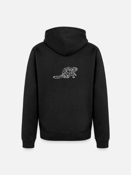 beaver - Unisex Premium Organic Zip Hoodie - black