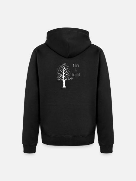 nature - Unisex Premium Organic Zip Hoodie - black