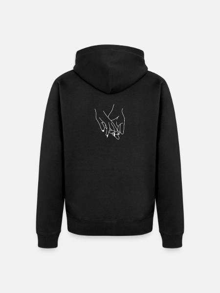 hands - Unisex Premium Organic Zip Hoodie - black