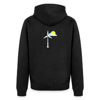 Windrad - Unisex Premium Bio Zip Hoodie - Schwarz - Hinten - Nico (187cm)