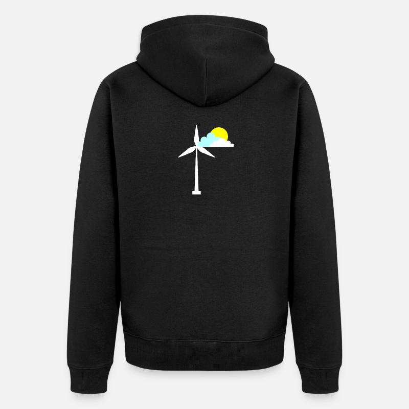 Windrad - Unisex Premium Bio Zip Hoodie - Schwarz