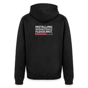Morgestraich in progress - Unisex Premium Organic Zip Hoodie - black - Back - Nico (187cm)