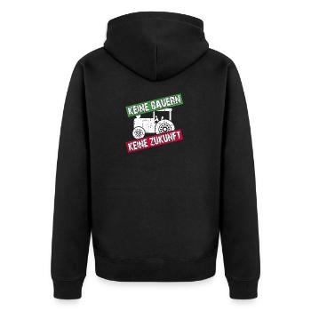 Keine Bauern keine Zukunft | nicht ohne Bauern - Unisex Premium Bio Zip Hoodie - Schwarz - Hinten - Nico (187cm)