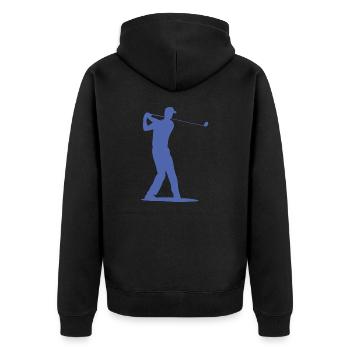 Golfer Silhouette - Tee Golf - Unisex Premium Organic Zip Hoodie - black - Back - Nico (187cm)