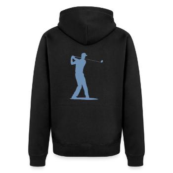 Golfer Silhouette - Tee Golf - Unisex Premium Organic Zip Hoodie - black - Back - Nico (187cm)
