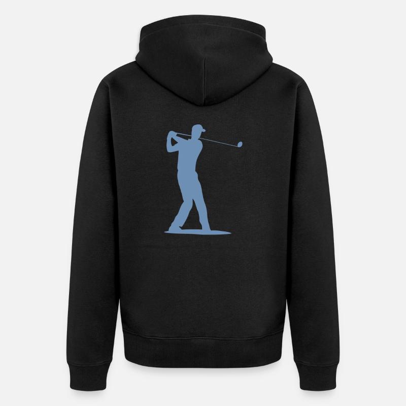 Silhouette de golfeur - Tee Golf - Veste à capuche bio Premium Unisexe - noir