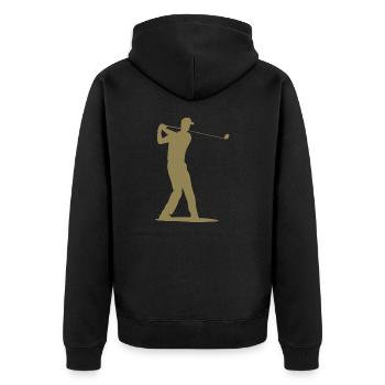 Golfer Silhouette - Tee Golf - Unisex Premium Organic Zip Hoodie - black - Back - Nico (187cm)