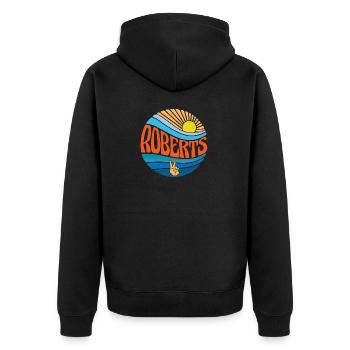 Roberts Shirt Vintage Sunset Roberts Groovy Tie - Unisex Premium Organic Zip Hoodie - black - Back - Nico (187cm)
