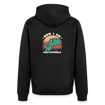 Maintenant je suis imparable - Drôle de dinosaure T-Rex - Veste à capuche bio Premium Unisexe - noir - Dos - Nico (187cm)