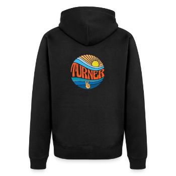 Turner Shirt Vintage Sunset Turner Groovy Tie Dye - Unisex Premium Organic Zip Hoodie - black - Back - Nico (187cm)