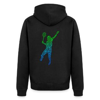 Joueurs de badminton Badminton Enfants - Veste à capuche bio Premium Unisexe - noir - Dos - Nico (187cm)