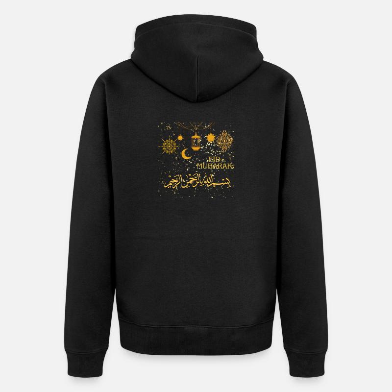 Ramadan, Eid Mubarak - Unisex Premium Bio Zip Hoodie - Schwarz