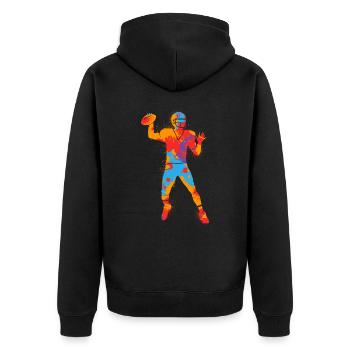 Football américain Coloré Hommes Football masculin - Veste à capuche bio Premium Unisexe - noir - Dos - Nico (187cm)