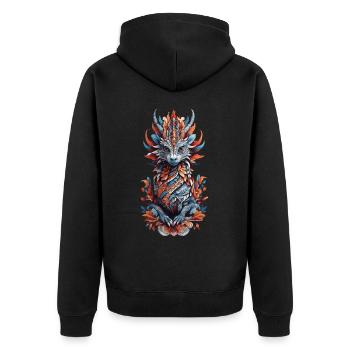 Dragons spirituels, mysticisme, Indiens & Chamanisme - Veste à capuche bio Premium Unisexe - noir - Dos - Nico (187cm)
