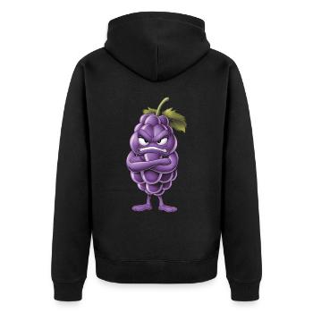 Trauben - Unisex Premium Bio Zip Hoodie - Schwarz - Hinten - Nico (187cm)