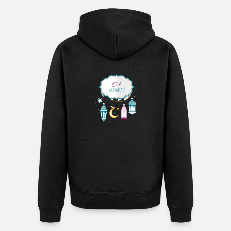 Eid Mubarak - Unisex Premium Bio Zip Hoodie - Schwarz