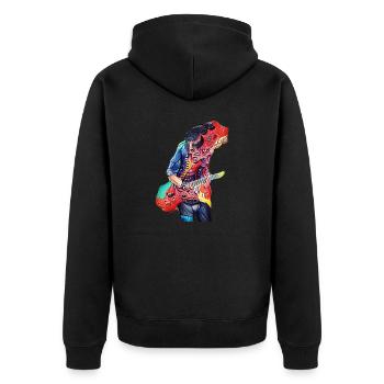 Demon Guitarist - Unisex Premium Organic Zip Hoodie - black - Back - Nico (187cm)