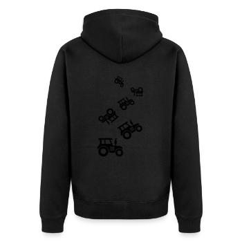 Tractor icon silhouette - Unisex Premium Organic Zip Hoodie - black - Back - Nico (187cm)