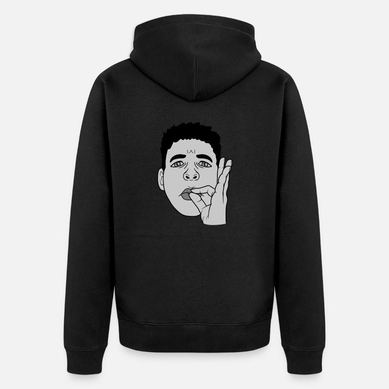 Bouche baiser main geste visage - Veste à capuche bio Premium Unisexe - noir