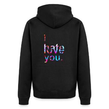 Loser lover funny meme clown geek hate love - Unisex Premium Organic Zip Hoodie - black - Back - Nico (187cm)