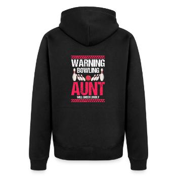 Avertissement Bowling Tante Va Applaudir Bruyamment Rétro - Veste à capuche bio Premium Unisexe - noir - Dos - Nico (187cm)