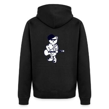 Manslayer Bear - Unisex Premium Organic Zip Hoodie - black - Back - Nico (187cm)