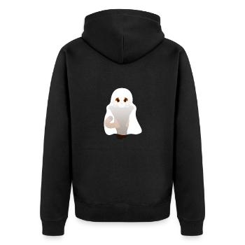 Panda roux déguisé en fantôme pour Halloween - Veste à capuche bio Premium Unisexe - noir - Dos - Nico (187cm)