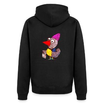 TV ist scheiße - Unisex Premium Bio Zip Hoodie - Schwarz - Hinten - Nico (187cm)