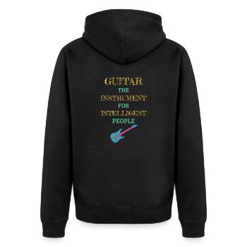 Guitar Instrument For Intelligent People Cream - Unisex Premium Organic Zip Hoodie - black - Back - Nico (187cm)