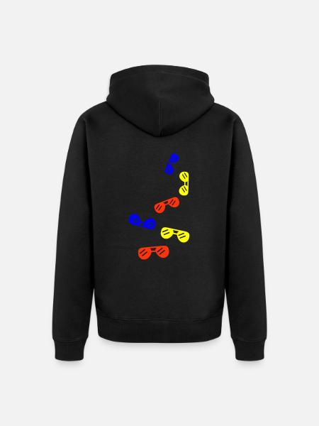 Sonnenbrille Symbol - Unisex Premium Bio Zip Hoodie - Schwarz