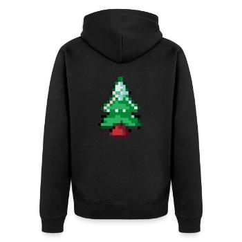 Christmas tree pixelated gift idea Christmas - Unisex Premium Organic Zip Hoodie - black - Back - Nico (187cm)