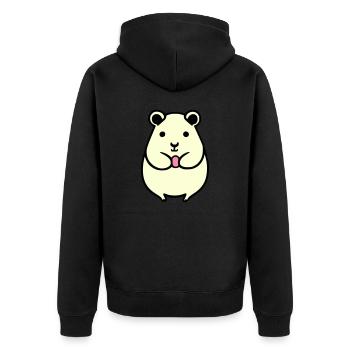 Hamster Cute Animal Rodent Animals Pet Vector 2 - Unisex Premium Organic Zip Hoodie - black - Back - Nico (187cm)