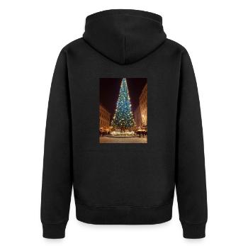 Grand arbre de Noël - Veste à capuche bio Premium Unisexe - noir - Dos - Nico (187cm)